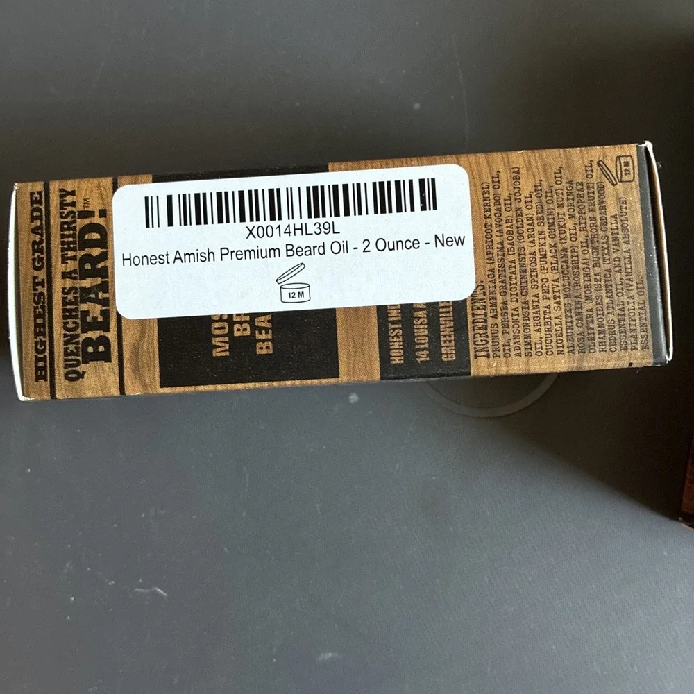 New In Box-Honest Amish Premium Beard Oil 2oz High Quality-Father's Day